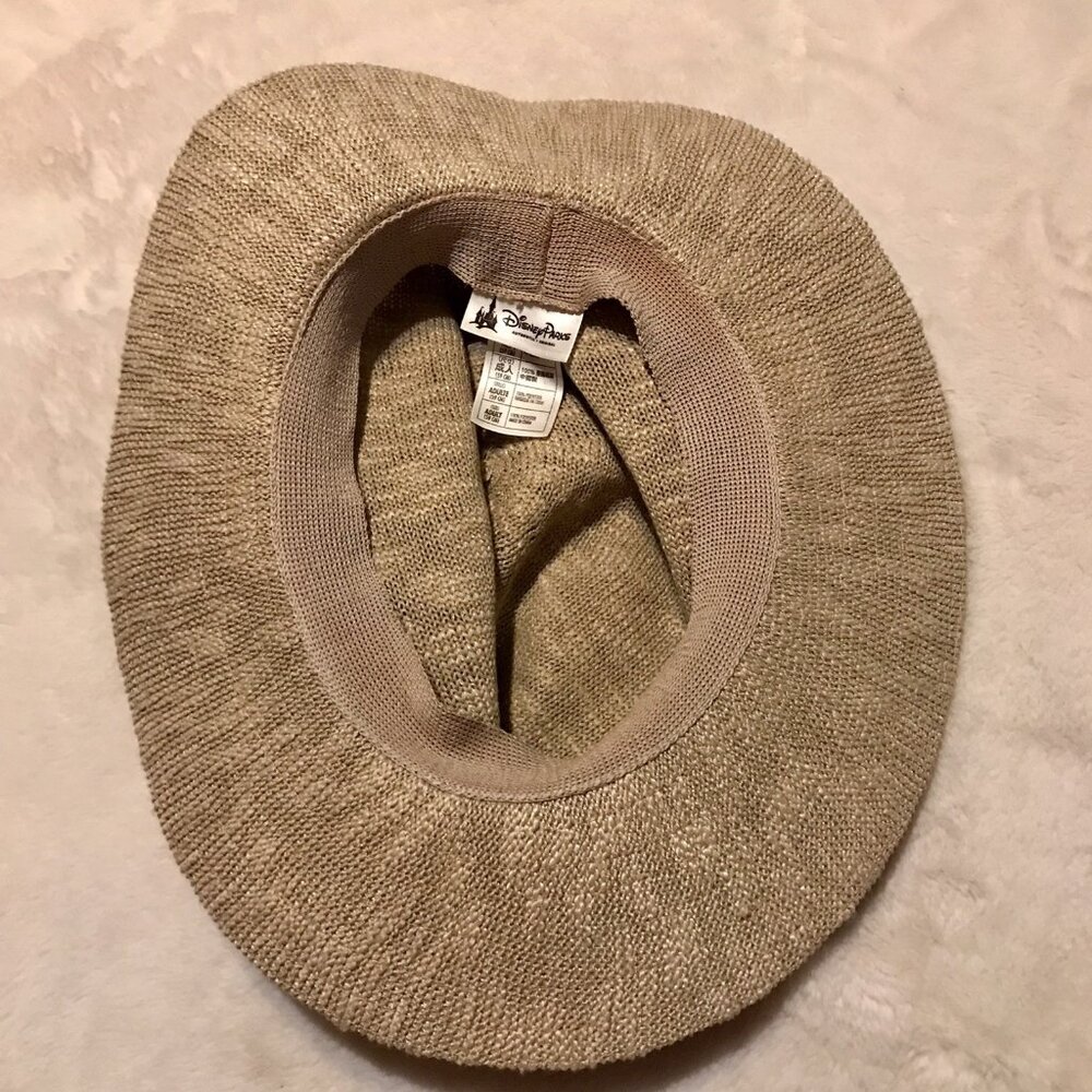 Disney Parks Woven Hat With Leather Bow Belt Tan Safari Style Disneyland - Picture 8 of 8